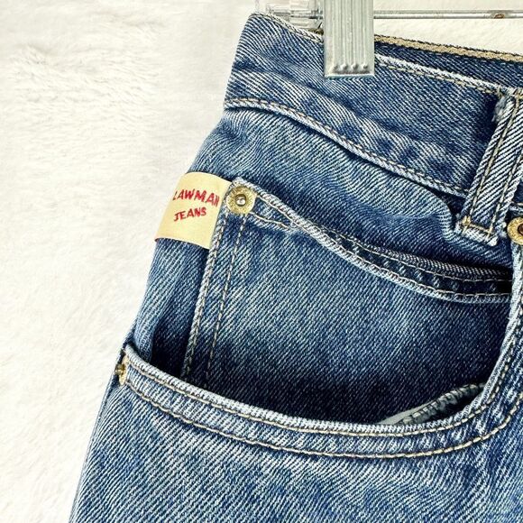 Lawman Vintage Western Tapered Leg Mom Jeans Size 4 Medium Wash Rigid Denim - Picture 5 of 7